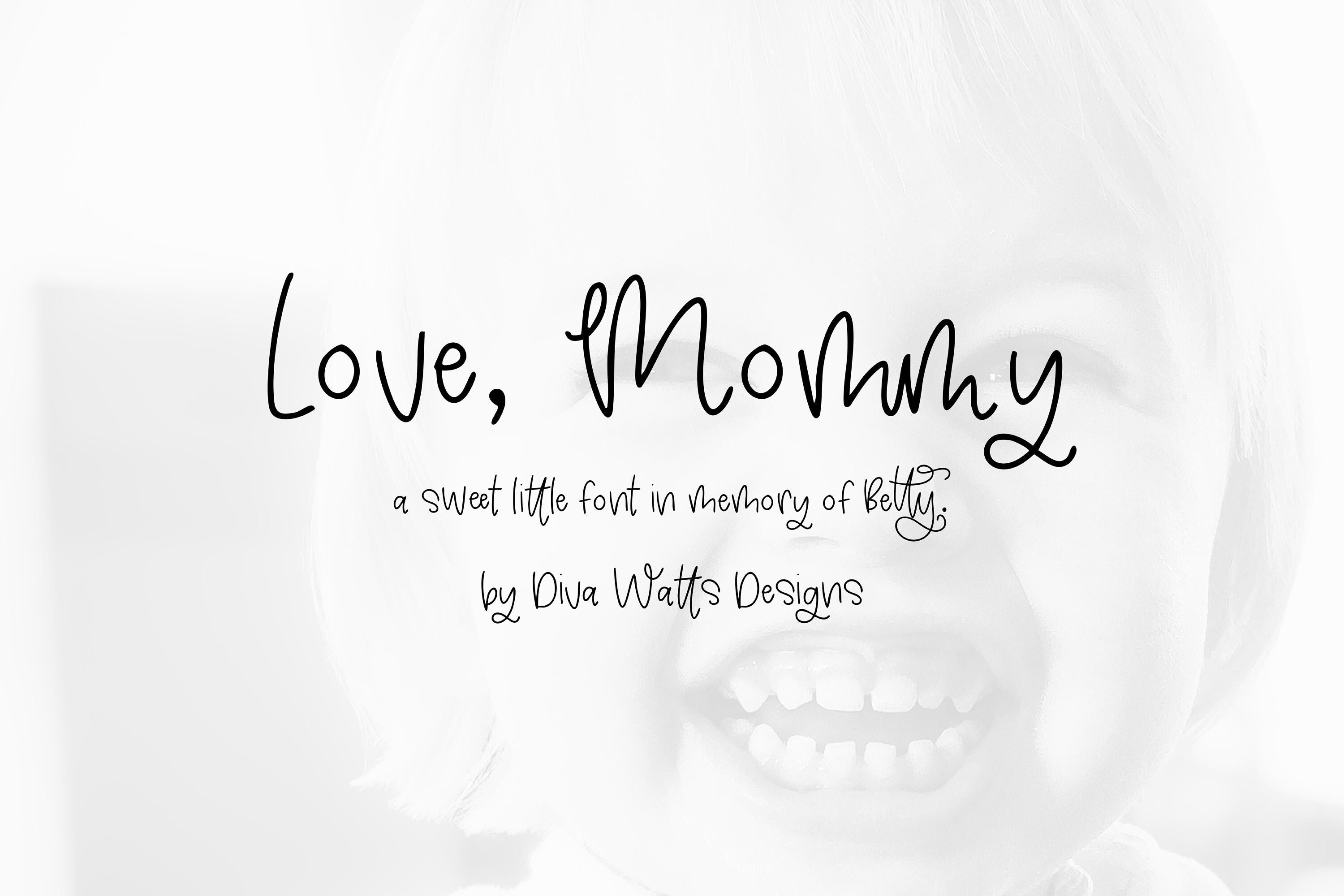Love Mommy Font | Handwritten Script Font for Sublimation, Logos, Baby ...