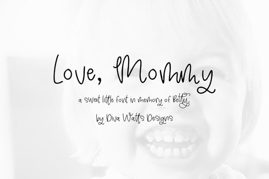 Love Mommy Font | Handwritten Script Font for Sublimation, Logos, Baby Showers, Cards, Cricut Fonts, Cute Planner Font, Sweet Font