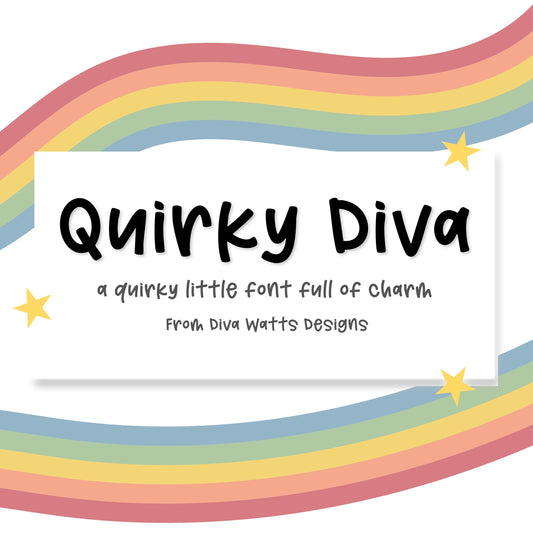 Quirky Diva – Fun Handwritten Font | SVG Cricut Font | Bold Craft Font for Stickers, Shirts & Signs Laser Cut Friendly Font OTF Chunky Font