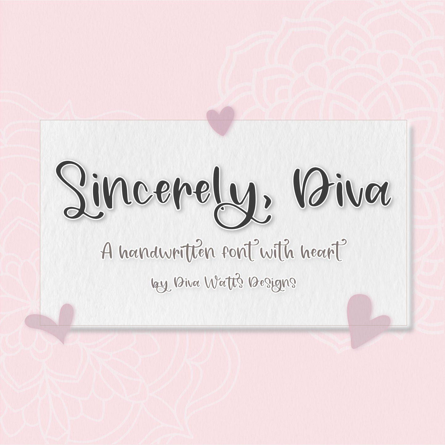 Sincerely Diva – Handwritten Script Font | OTF Only | Modern Calligraphy Font for Cricut, SVG, and Printables Wedding Font for Pretty Crafts