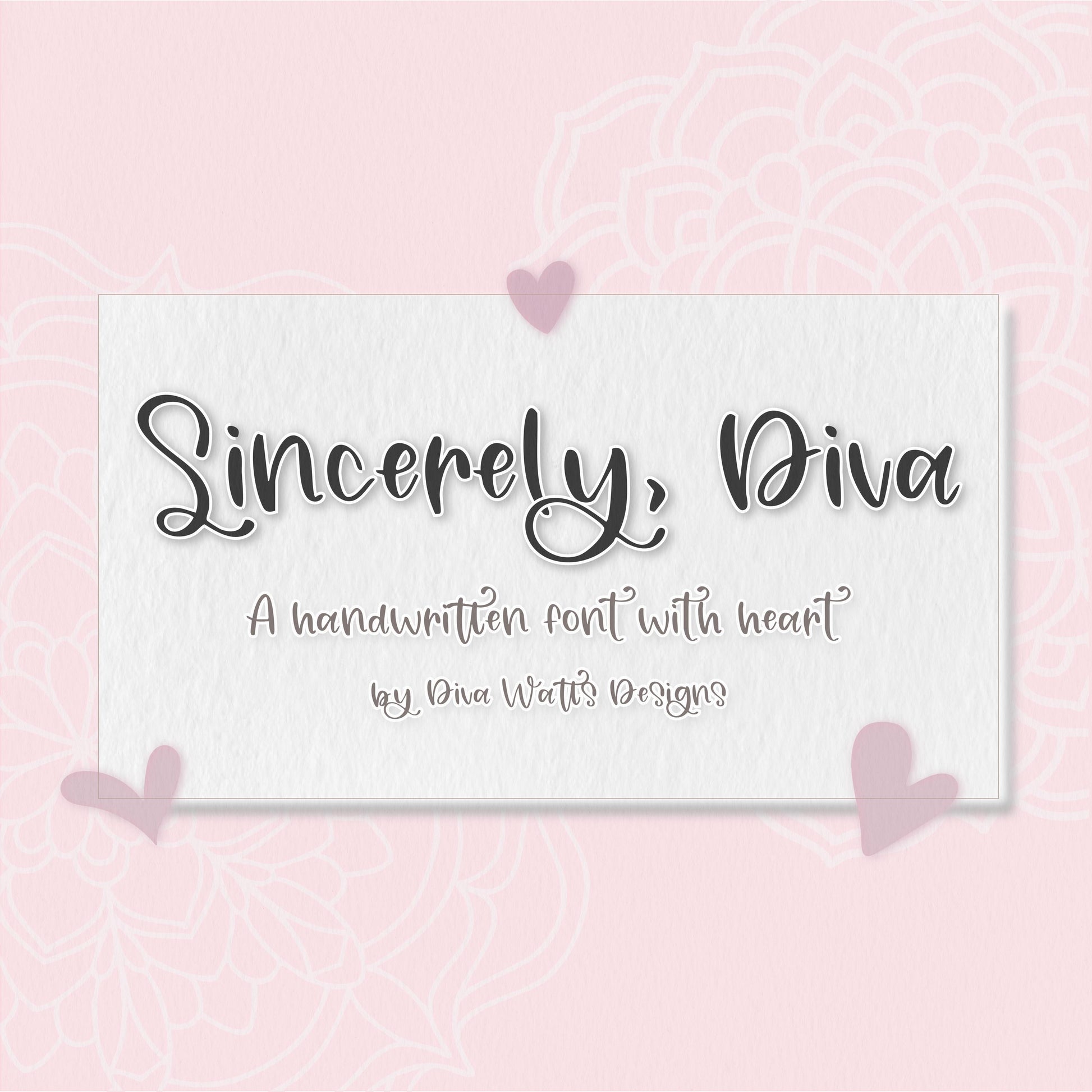 Sincerely Diva – Handwritten Script Font | OTF Only | Modern Calligraphy Font for Cricut, SVG, and Printables Wedding Font for Pretty Crafts