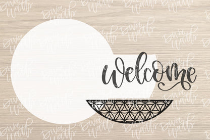 Laser Cut Door Hanger SVG | Welcome Sign SVG File | Round Wood Sign Template | DIY Digital Door Sign Glowforge xTool Compatible