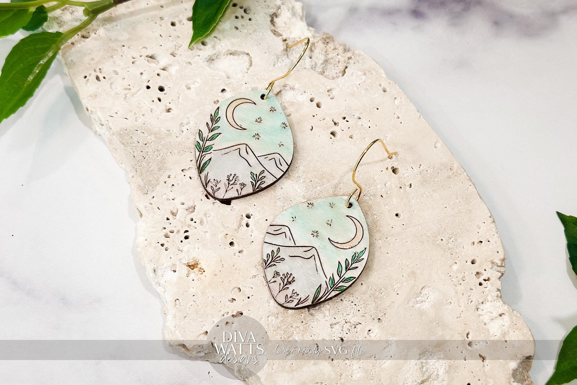 Laser Cut Earring SVG | Sunflower Engraved Teardrop Earrings File | DIY Jewelry for Glowforge xTool | Floral SVG Cut File
