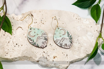 Laser Cut Earring SVG | Sunflower Engraved Teardrop Earrings File | DIY Jewelry for Glowforge xTool | Floral SVG Cut File