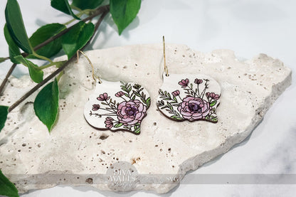 Laser Cut Arabesque Earring SVG | Engraved Floral Earrings File | DIY Botanical Jewelry SVG for xTool Glowforge Cut File