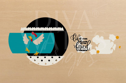 Laser Cut Door Hanger SVG | Funny Chicken Sign SVG | DIY Round Wood Sign Template | Glowforge xTool File | Farmhouse Porch Decor