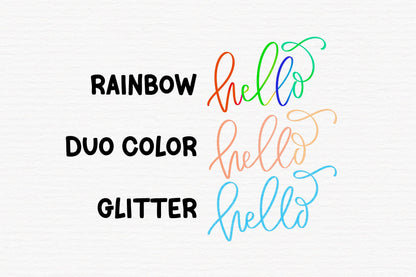 Procreate Calligraphy Brush Set for iPad – 9 Modern Script Brushes | Duo Color, Rainbow, Glitter, Monoline, SVG Lettering