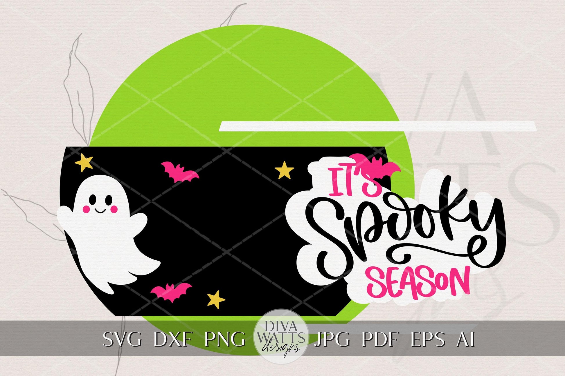 Laser Cut Door Hanger SVG | Spooky Season Halloween Sign SVG | Round Wood Sign Template | Glowforge xTool Digital Cut File