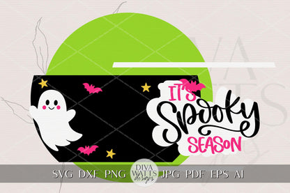 Laser Cut Door Hanger SVG | Spooky Season Halloween Sign SVG | Round Wood Sign Template | Glowforge xTool Digital Cut File