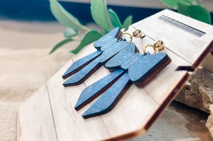 Laser Cut Earring SVG | Coquette Bow Statement Earrings Template | DIY Wood Jewelry SVG for Glowforge xTool | Holiday Cut File