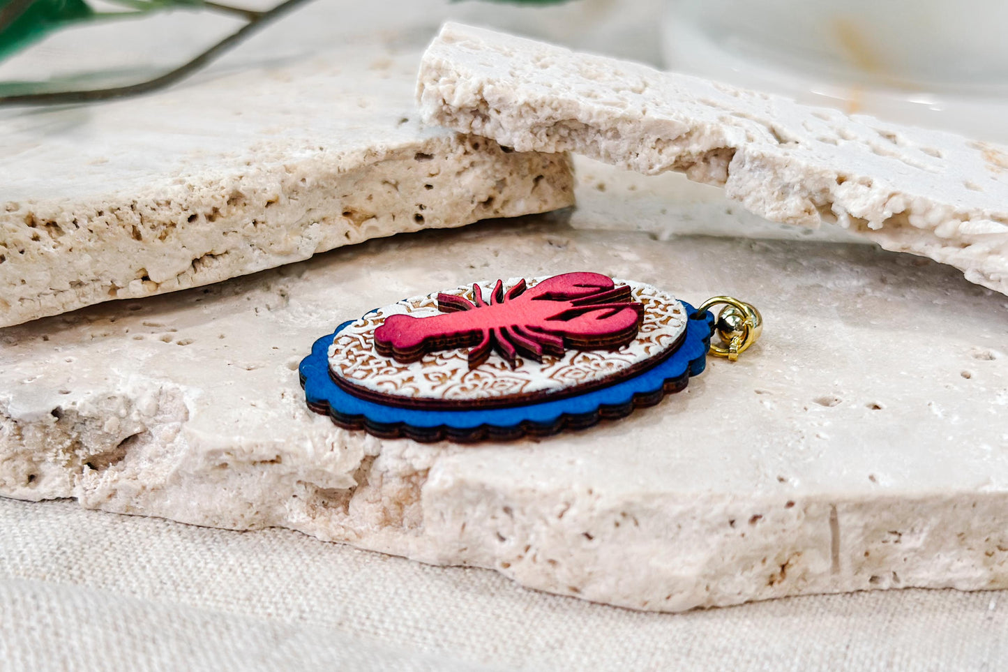 Laser Cut Earring SVG | Lobster Oval Drop Earrings Template | Coastal Jewelry SVG for Glowforge xTool | Moroccan Mediterranean Tile Cut File