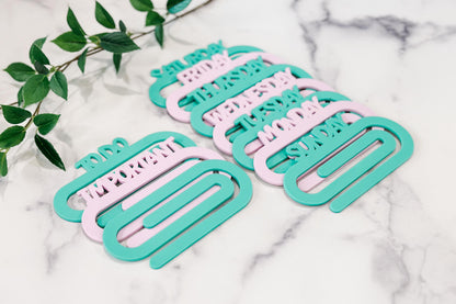 Paperclip Bookmark SVG Set – Days of the Week, To Do & Important Labels, Planner Dividers, Laser Cut Files for 1/8" Acrylic, Glowforge xTool