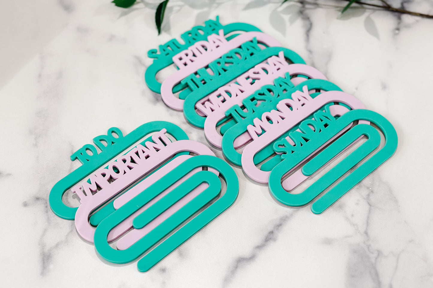 Paperclip Bookmark SVG Set – Days of the Week, To Do & Important Labels, Planner Dividers, Laser Cut Files for 1/8" Acrylic, Glowforge xTool
