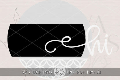 Geometric Hi Round Door Hanger SVG Laser Cut File – Layered Digital Sign Design for Glowforge, xTool, OMTech, Cricut, Porch Décor