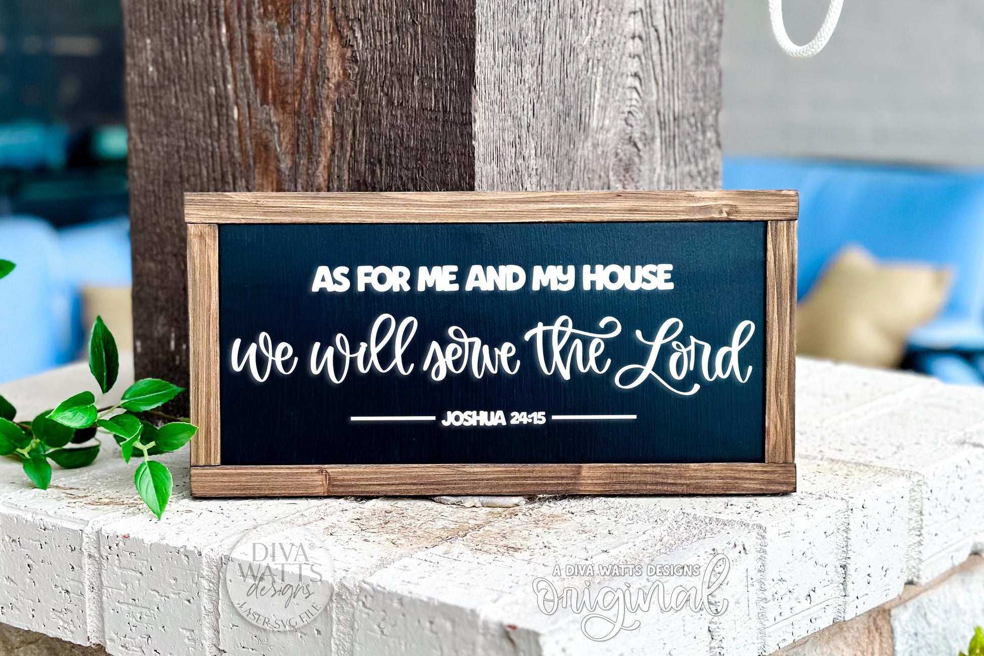 As For Me and My House SVG | Bible Verse Laser Cut File Joshua 24:15 | Farmhouse Christian Wall Sign for Glowforge xTool OMTech