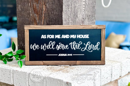 As For Me and My House SVG | Bible Verse Laser Cut File Joshua 24:15 | Farmhouse Christian Wall Sign for Glowforge xTool OMTech