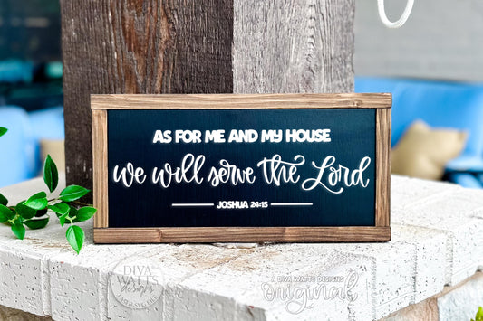 As For Me and My House SVG | Bible Verse Laser Cut File Joshua 24:15 | Farmhouse Christian Wall Sign for Glowforge xTool OMTech
