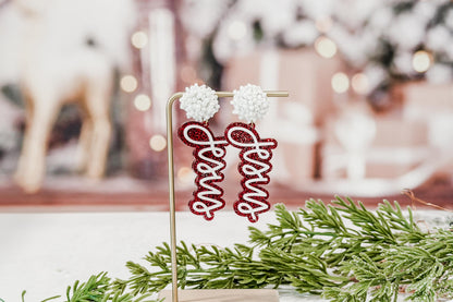 Jesus Christmas Earrings SVG Glowforge File | Faith Script Earring Template | Religious Laser Cut Jewelry Design for Holiday Crafts