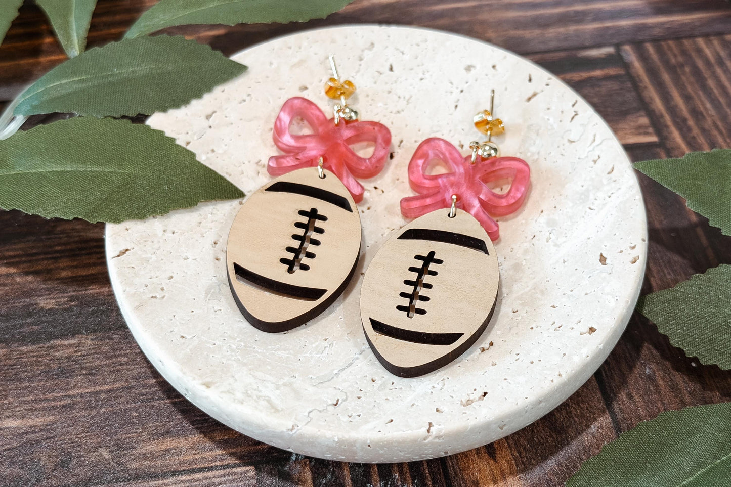 Football Earrings SVG File – Laser Cut Earring Template for Glowforge xTool, Sports Jewelry SVG, Game Day Earrings Design