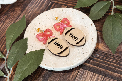 Football Earrings SVG File – Laser Cut Earring Template for Glowforge xTool, Sports Jewelry SVG, Game Day Earrings Design