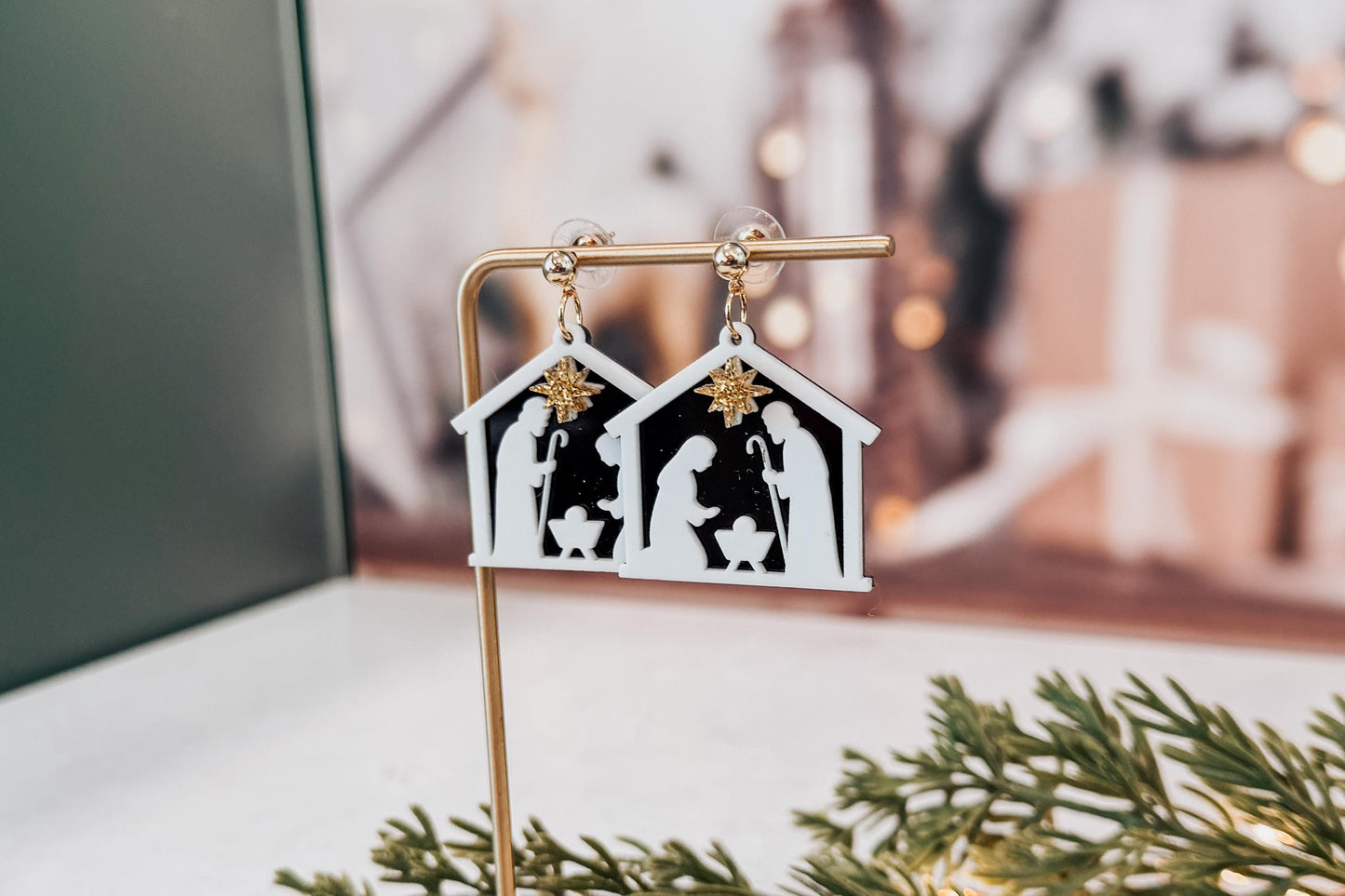 Nativity Earring SVG | Holy Family Christmas Earrings Laser Cut File for Glowforge xTool OMTech | Religious Holiday Jewelry SVG