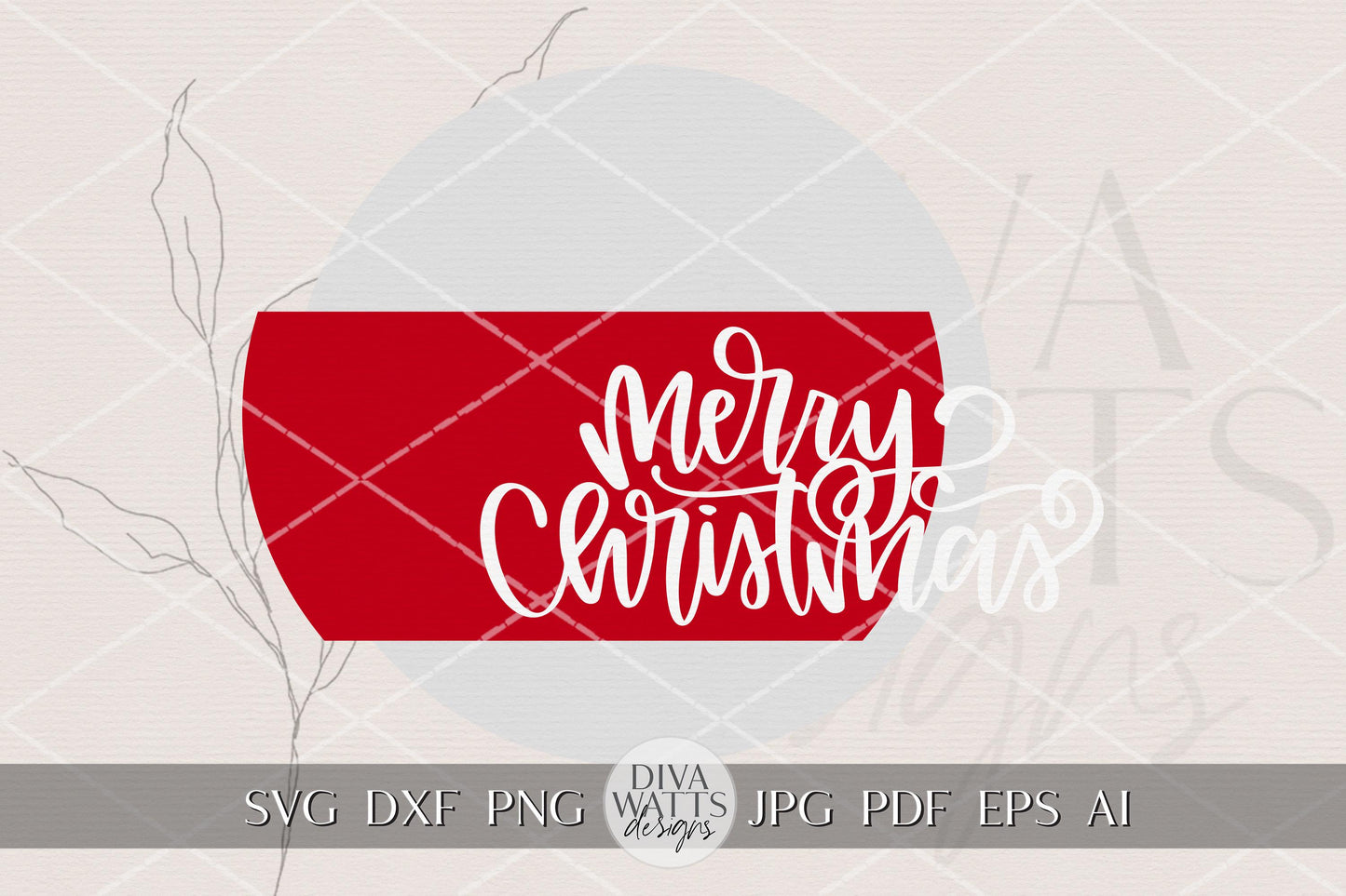 Merry Christmas Round Door Hanger SVG | Layered Holiday Laser Cut File for Glowforge xTool | Christmas Porch Sign Digital Download