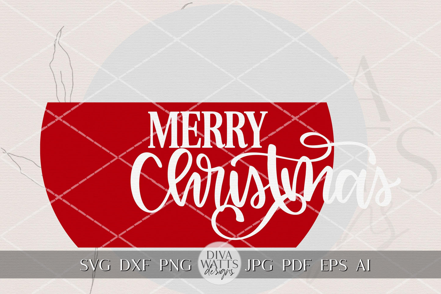 Merry Christmas Round Door Hanger SVG | Layered Laser Cut File for Glowforge xTool | Festive Holiday Porch Sign Digital Download