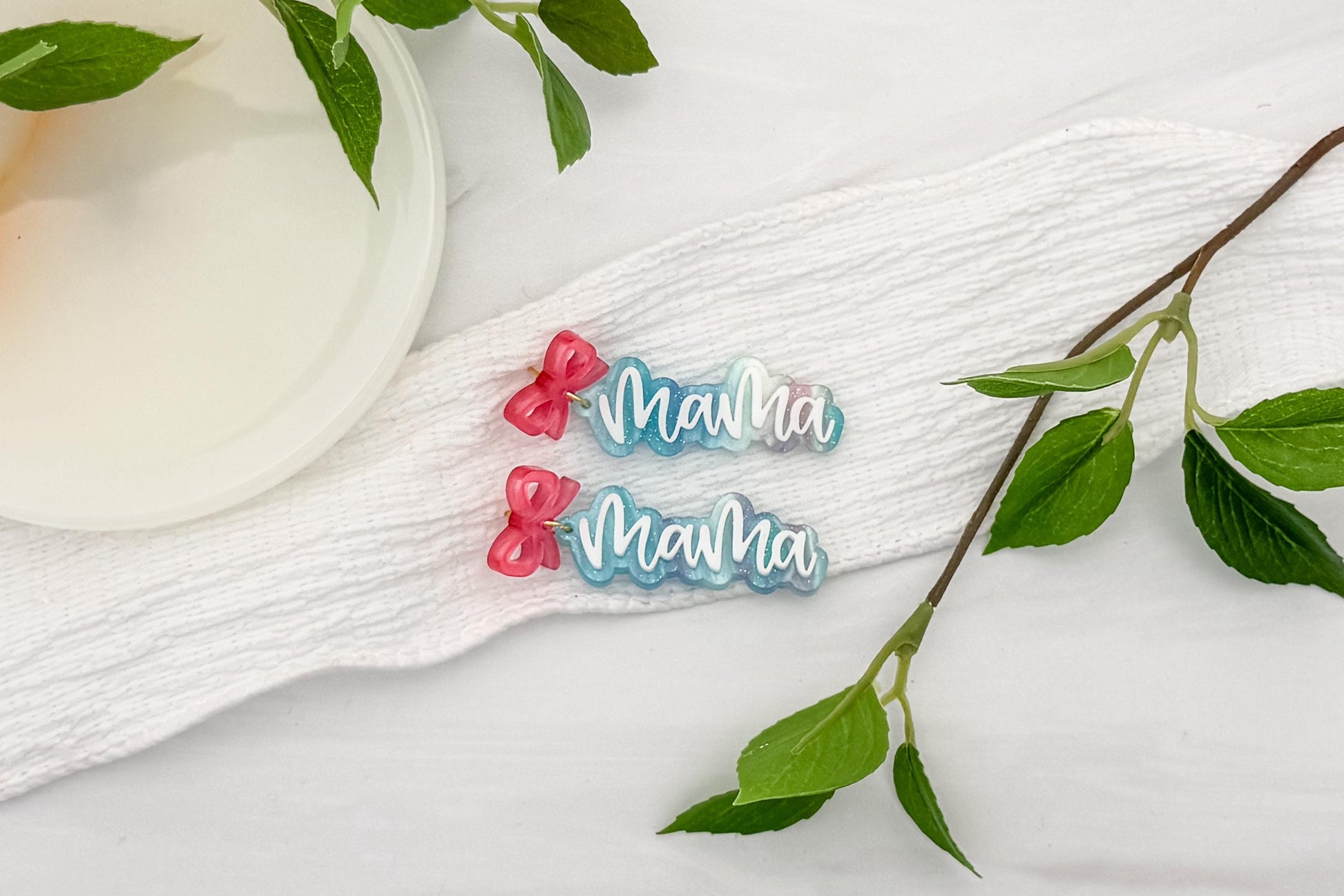 Mama Earrings SVG Laser Cut File – Layered Acrylic Earring Design with Optional Engraved Version for Glowforge, xTool, OMTech