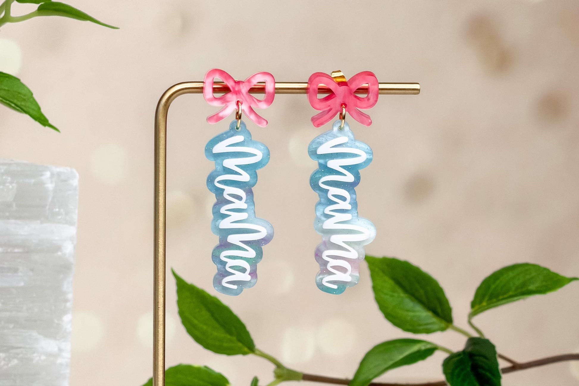 Mama Earrings SVG Laser Cut File – Layered Acrylic Earring Design with Optional Engraved Version for Glowforge, xTool, OMTech