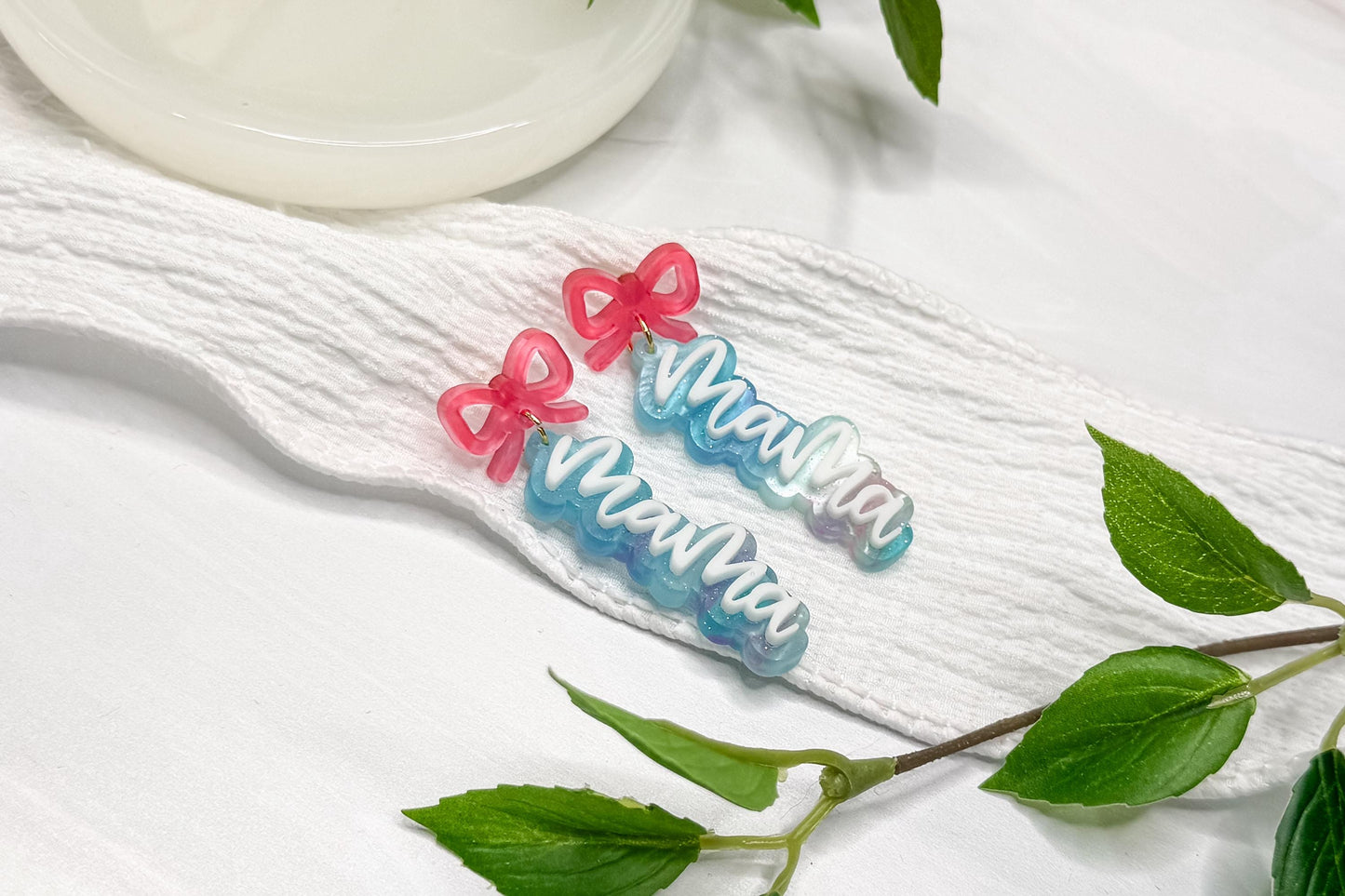 Mama Earrings SVG Laser Cut File – Layered Acrylic Earring Design with Optional Engraved Version for Glowforge, xTool, OMTech