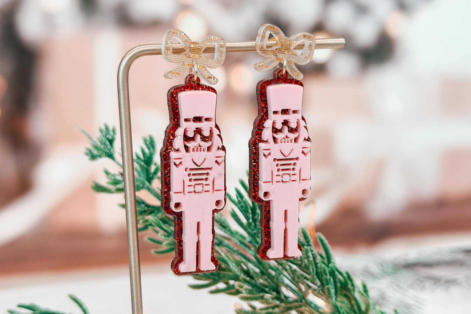 Nutcracker Earrings SVG File – Christmas Earrings Laser Cut Design, Glowforge xTool Acrylic Earring Template, Holiday Jewelry SVG