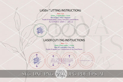 Pretty Little Things Jewelry Dish SVG – Scalloped & Plain Circle Laser Cut File for Glowforge xTool OMTech, Trinket Tray SVG for Makers
