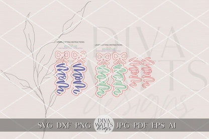 Mom Earrings SVG Laser Cut File – Layered Acrylic Earring Design with Optional Engraved Version for Glowforge, xTool, OMTech