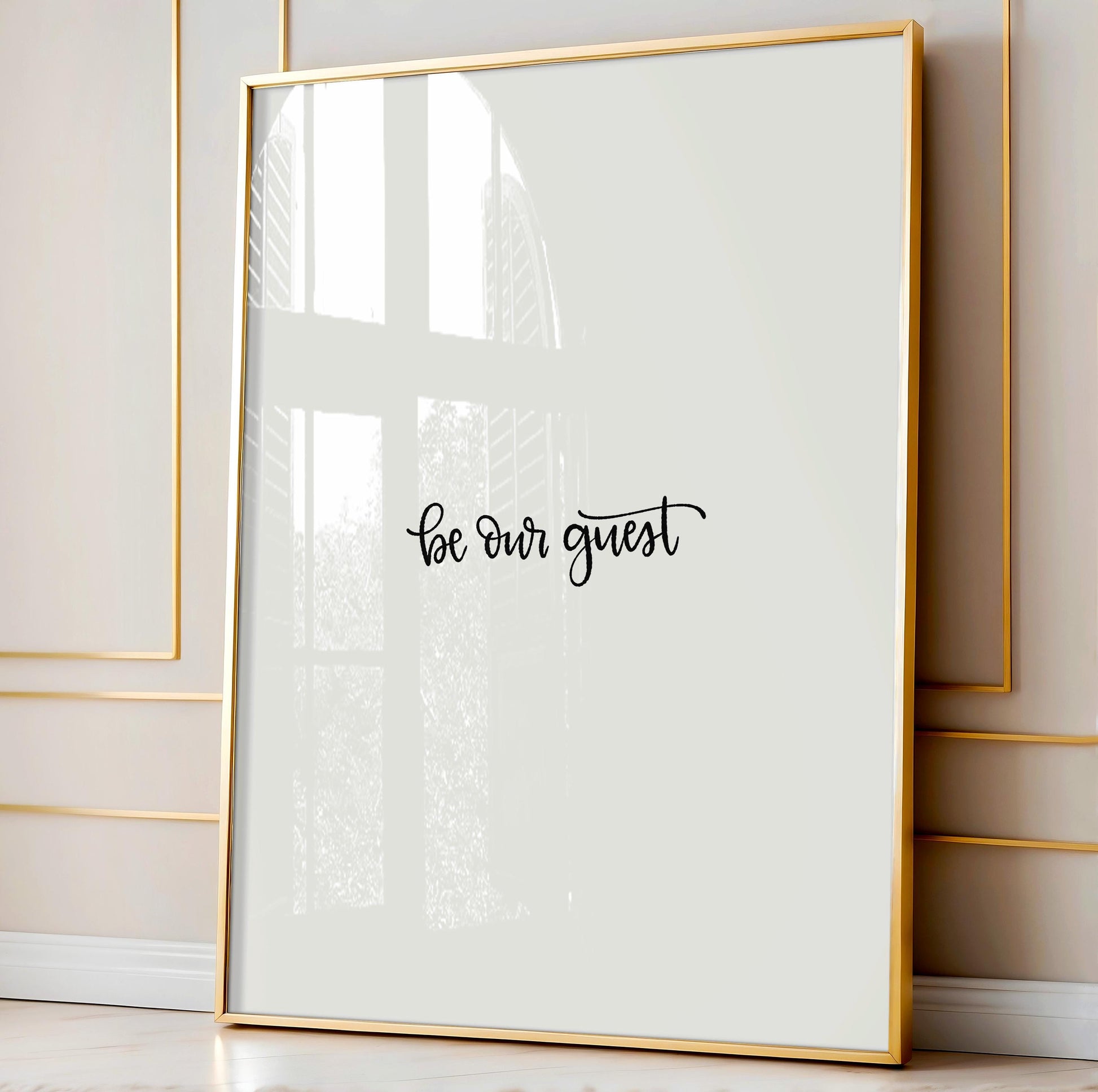 Be Our Guest Printable Wall Art, Hand-Lettered Quote Digital Print for Home Décor, Modern Minimalist Entryway Sign, Instant Download Artwork