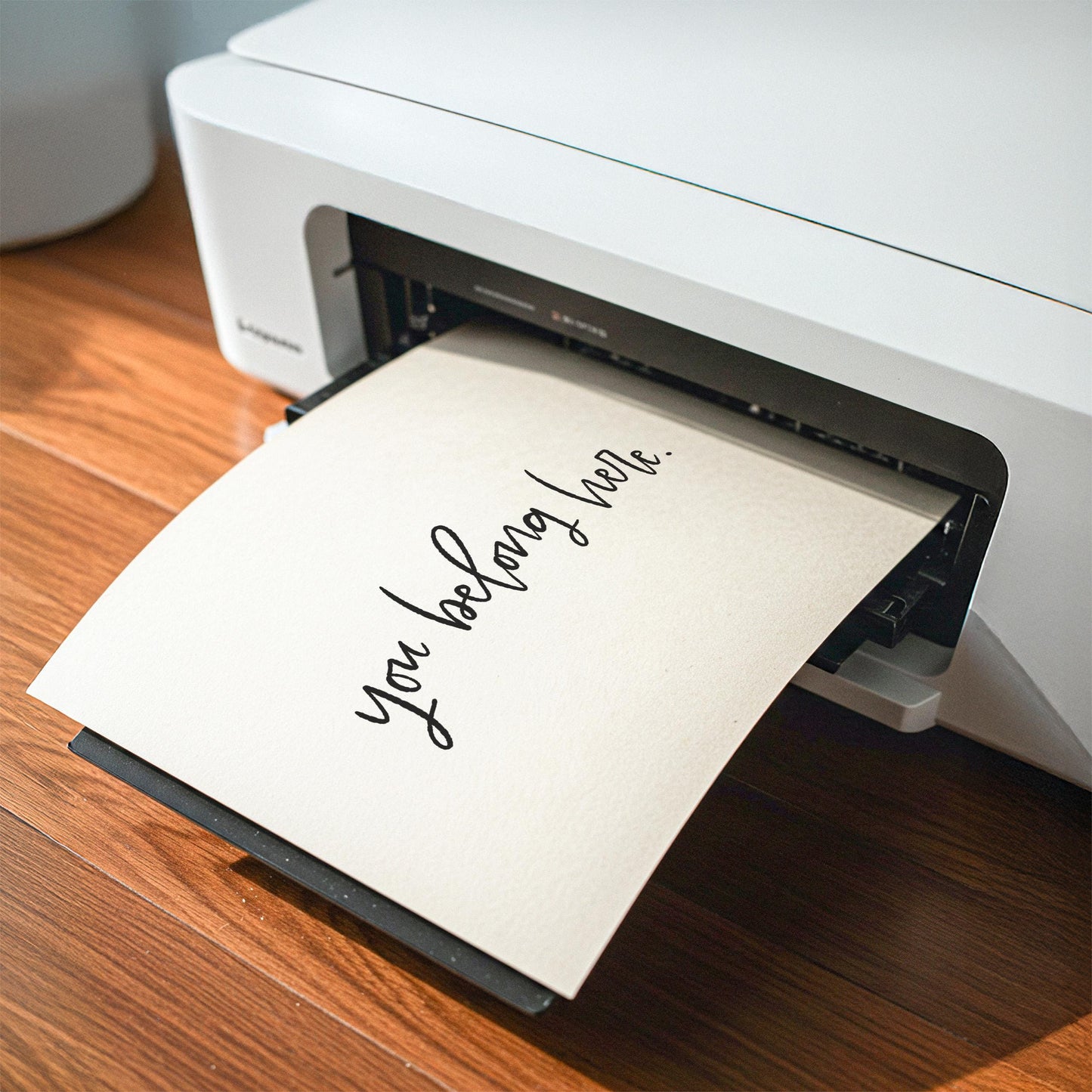 You Belong Here Printable Wall Art, Hand-Lettered Inspirational Quote Digital Print for Home Décor, Modern Minimalist Artwork