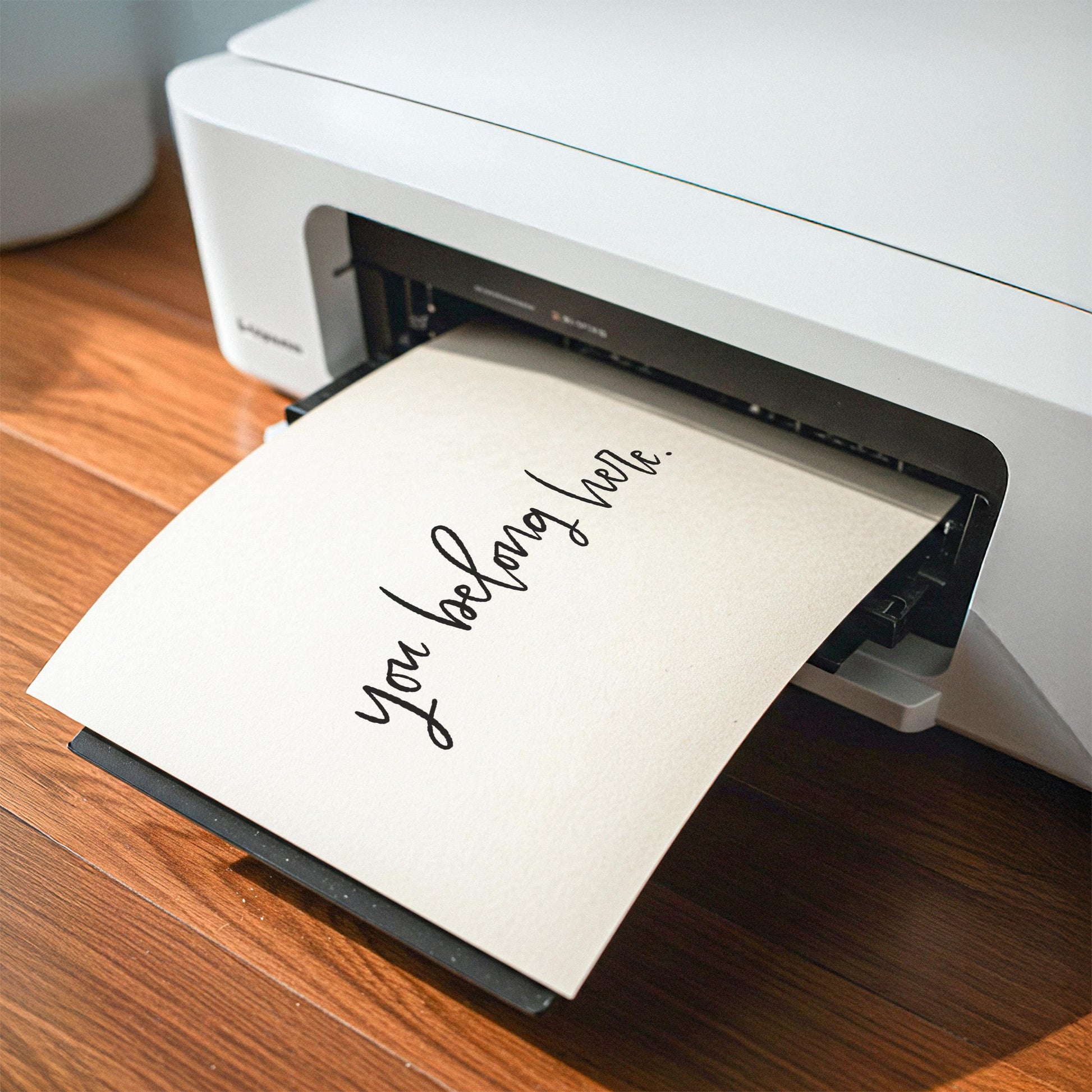 You Belong Here Printable Wall Art, Hand-Lettered Inspirational Quote Digital Print for Home Décor, Modern Minimalist Artwork