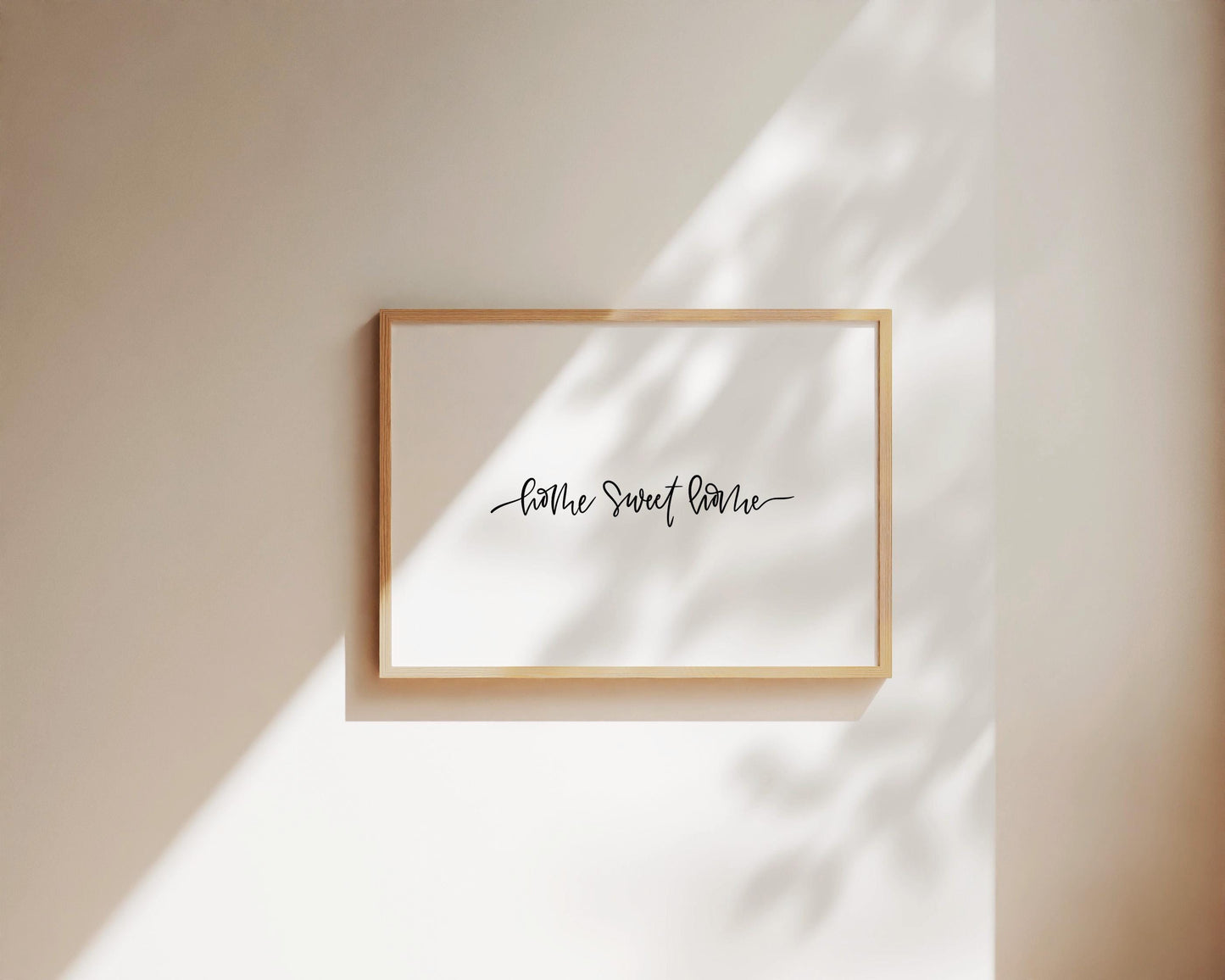 Home Sweet Home Printable Wall Art, Hand-Lettered Quote Digital Print for Cozy Home Décor, Modern Minimalist Entryway & Gallery Wall Art
