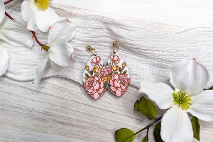 Peony Petal Laser Earrings SVG Cut File Floral Jewelry Design Wood Earrings Digital Download for Laser Cutting Only