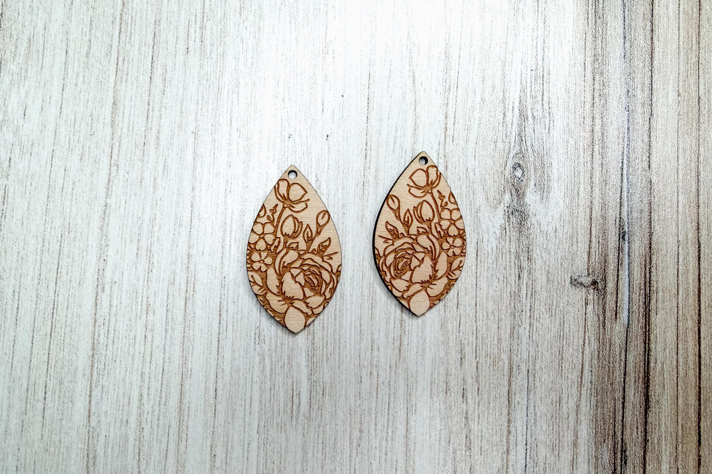 Peony Petal Laser Earrings SVG Cut File Floral Jewelry Design Wood Earrings Digital Download for Laser Cutting Only