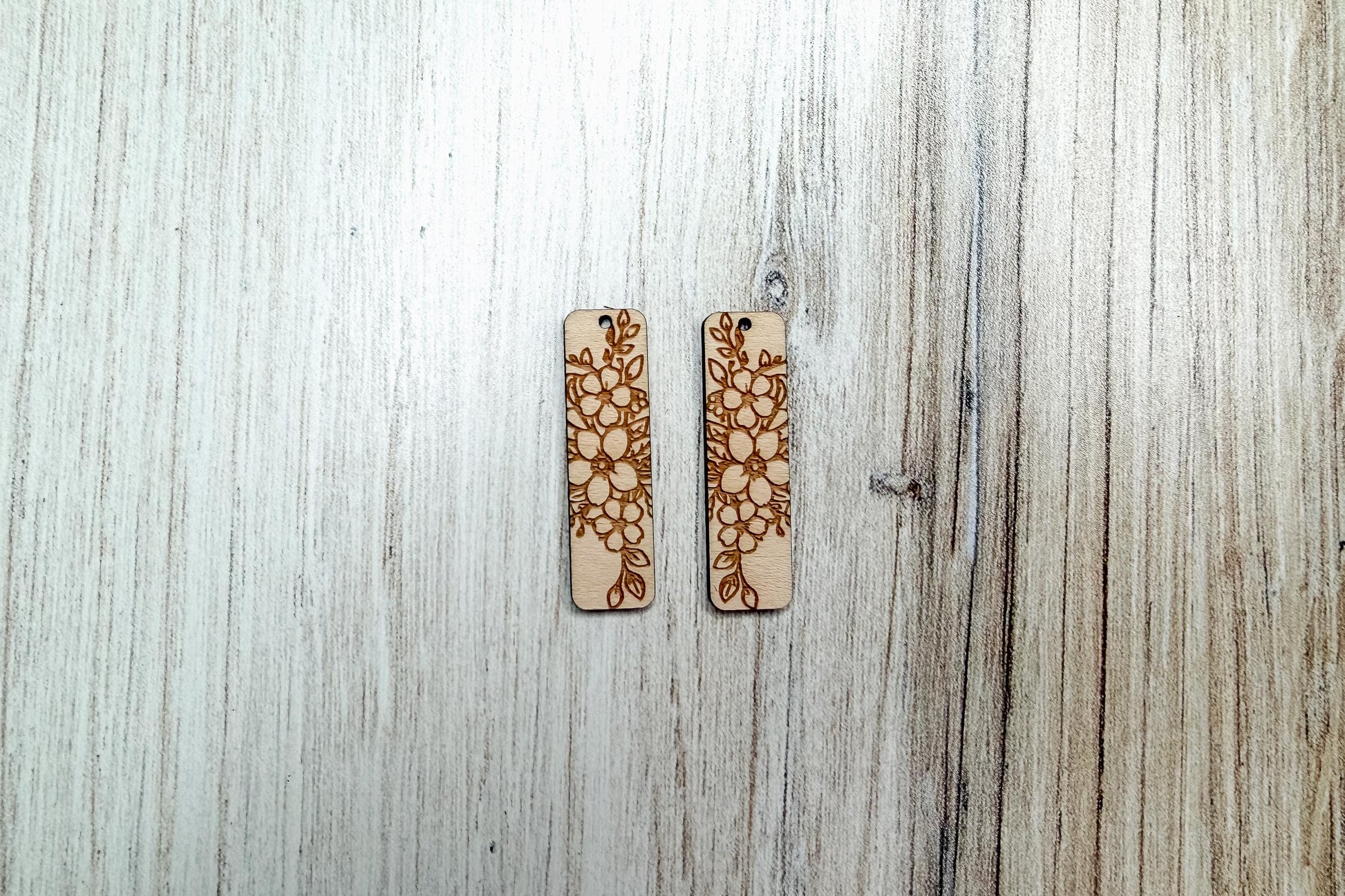 Daisy Floral Bar Laser Earrings SVG Cut File Flower Jewelry Design Wood Earrings Digital Download for Laser Cutting Only