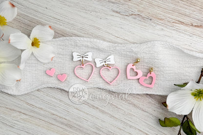 Valentine Heart Earrings SVG Laser Cut File, 3 in 1 Heart Earrings SVG for Dangle and Stud Earrings, Laser Jewelry SVG