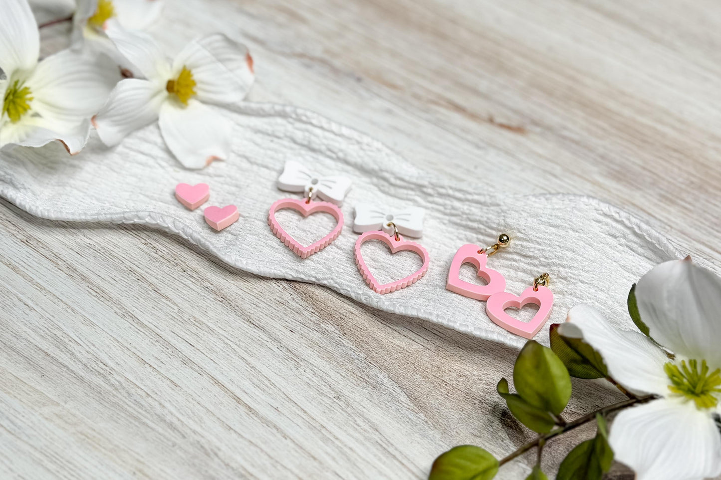 Valentine Heart Earrings SVG Laser Cut File, 3 in 1 Heart Earrings SVG for Dangle and Stud Earrings, Laser Jewelry SVG