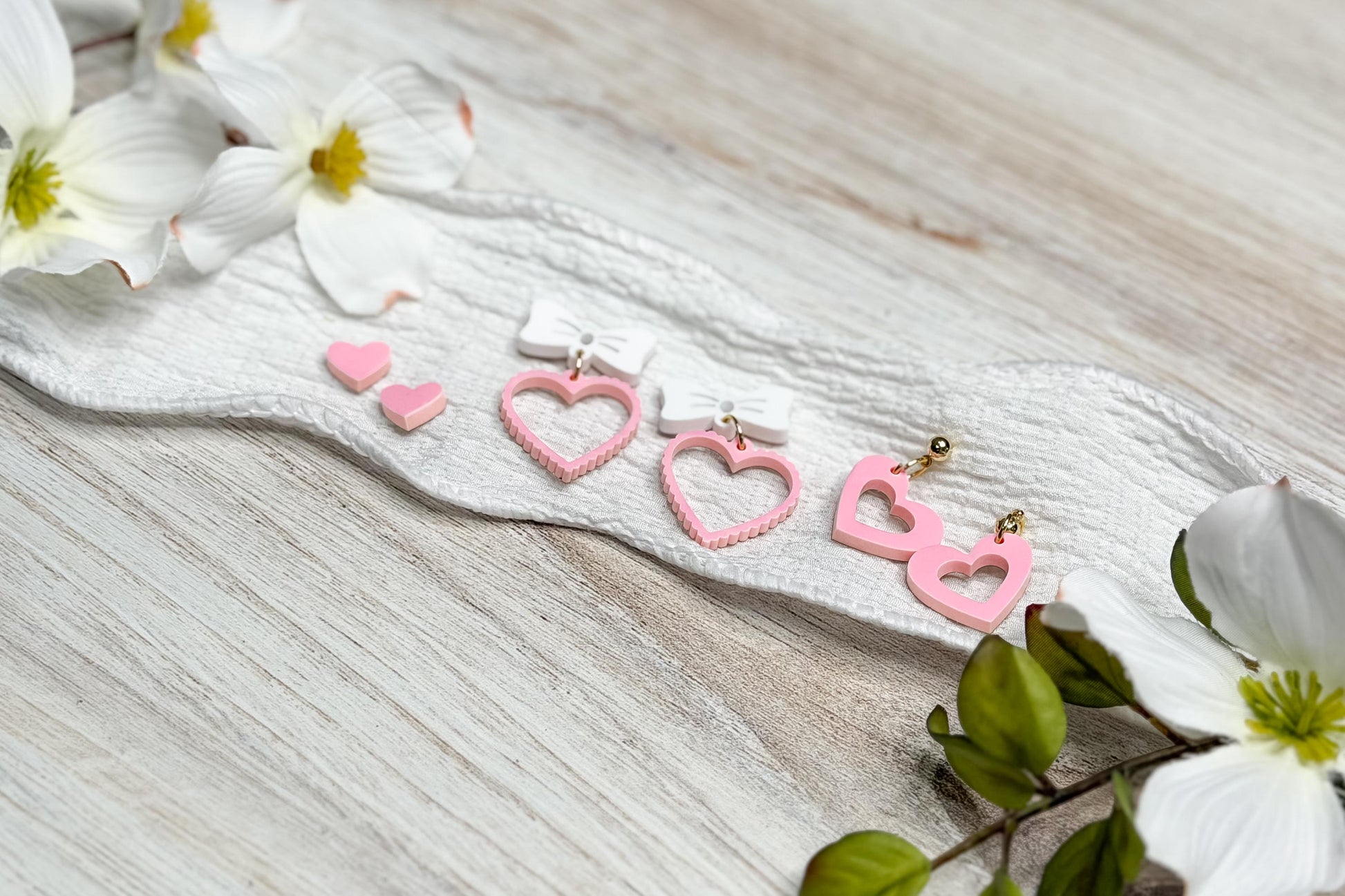 Valentine Heart Earrings SVG Laser Cut File, 3 in 1 Heart Earrings SVG for Dangle and Stud Earrings, Laser Jewelry SVG
