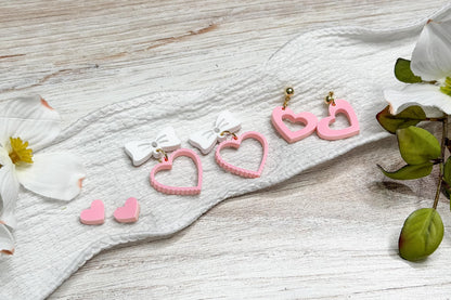 Valentine Heart Earrings SVG Laser Cut File, 3 in 1 Heart Earrings SVG for Dangle and Stud Earrings, Laser Jewelry SVG