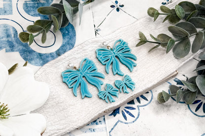 Laser Cut Earring SVG Bow Ribbon Dangle Earrings Coquette Bow Outline Design Cute Statement Earrings for Boutique Jewelry