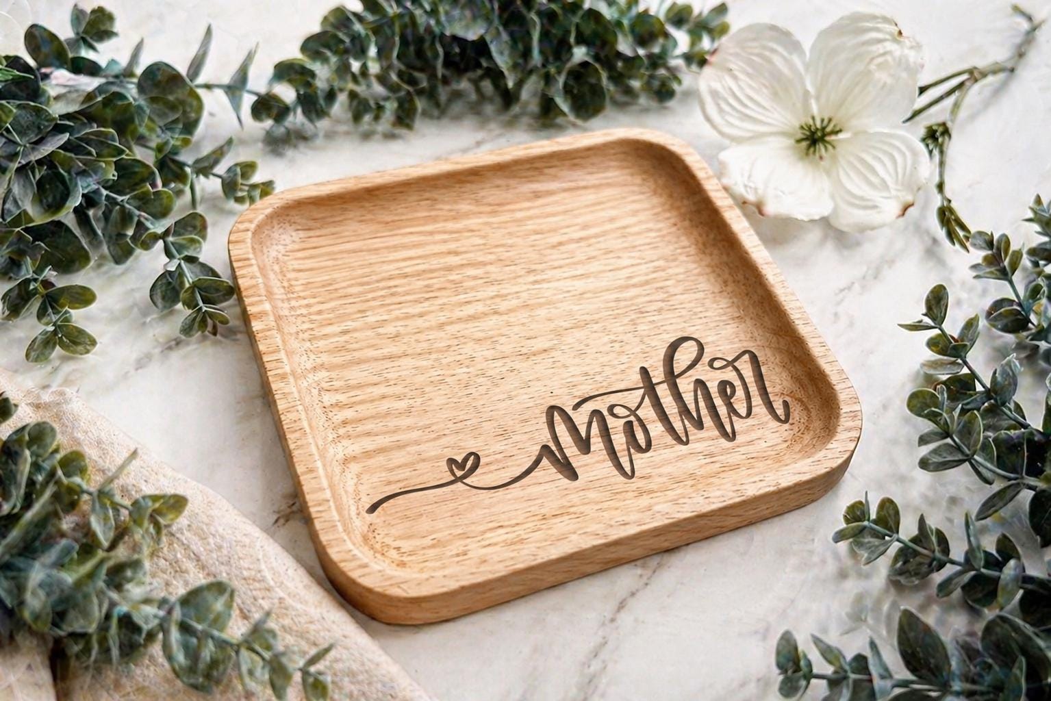 Home Script SVG Mother Word Engraving File Hand Lettered Mother Word SVG Jewelry Tray Design Laser Engrave File