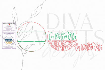 Round Door Hanger SVG La Dolce Vita Mediterranean Coastal Santorini Front Door Sign SVG Porch Entryway Decor Laser Cut File