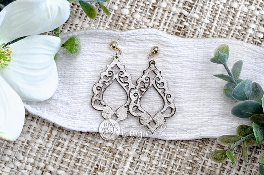 Filigree Open Drop Earrings SVG Laser Cut File For Lightweight Statement Jewelry, Easy To Cut Fast To Make Elegant Design
