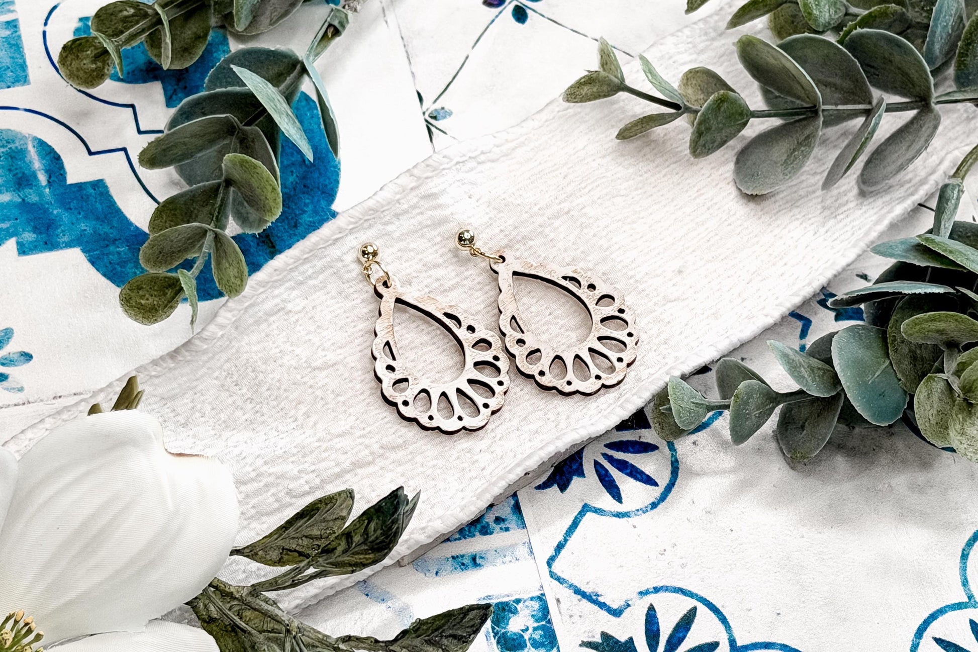 Laser Cut Earring Svg Petal Teardrop Dangle Earrings Floral Inspired Boho Earrings Svg For Laser Handmade Boutique Designs
