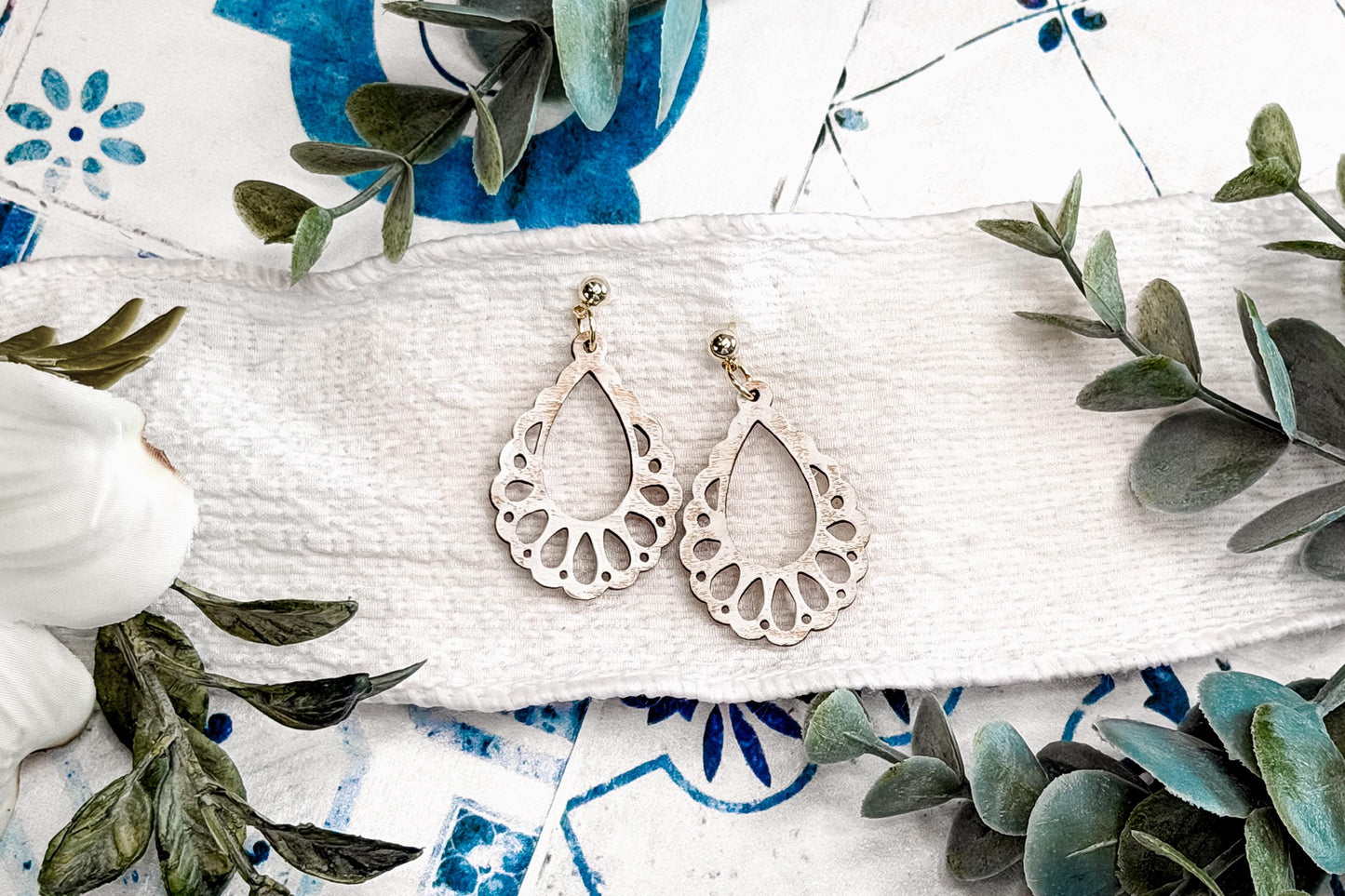 Laser Cut Earring Svg Petal Teardrop Dangle Earrings Floral Inspired Boho Earrings Svg For Laser Handmade Boutique Designs